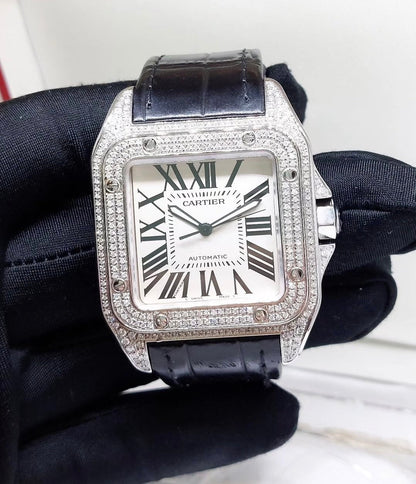 CARTIER SANTOS 100 XL BLACK DIAMOND