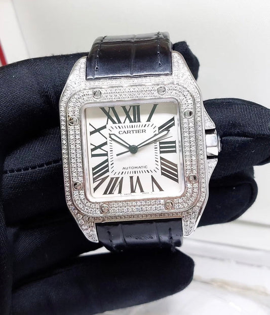 CARTIER SANTOS 100 XL BLACK DIAMOND