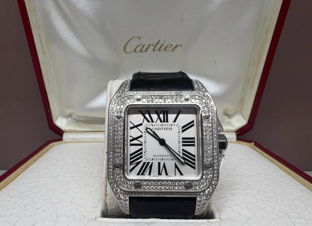 CARTIER SANTOS 100 XL BLACK DIAMOND