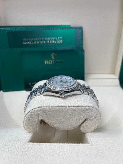 ROLEX DATEJUST JUBILEE WHITE MOTHER OF PEARL DIAMOND BEZEL DIAL